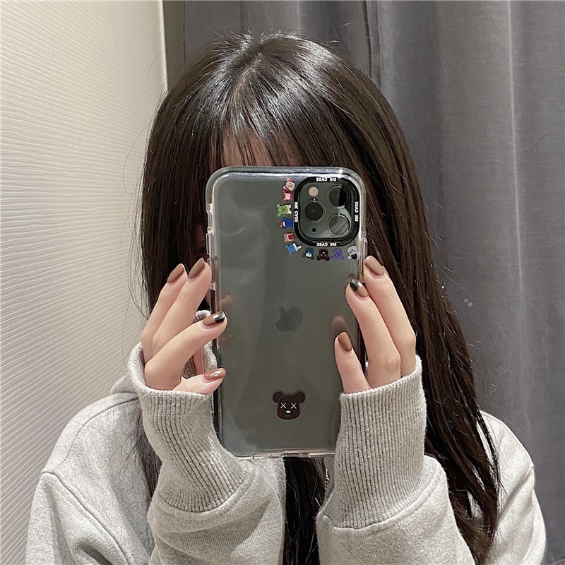 Ốp Điện Thoại Trong Suốt In Hình Gấu Hoạt Hình Cho Iphone 12 11Promax xr / xs 8plus / 7