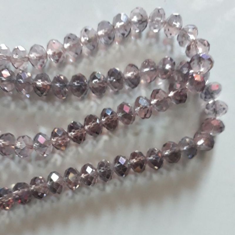 10 viên pha lê tím ánh xám 8mm