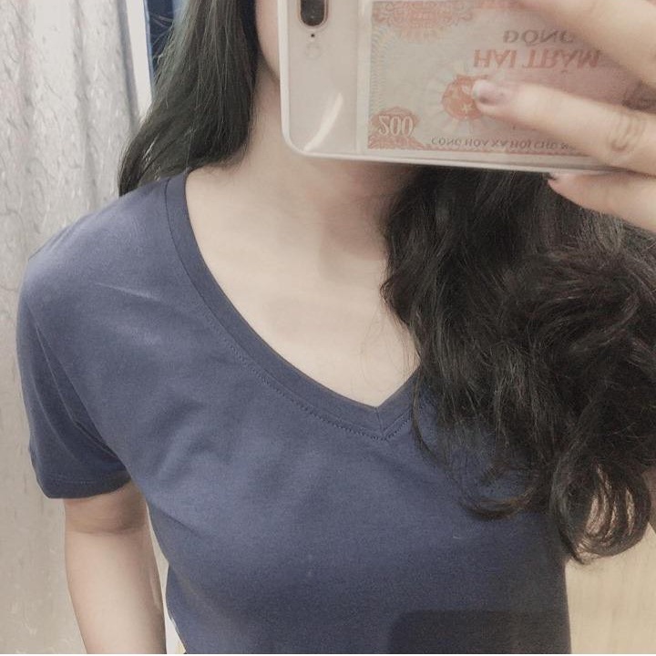 ( XẢ HÀNG ) Áo Thun Nữ Cổ Tim Chất Liệu Cotton Co Giãn Tốt A16 | BigBuy360 - bigbuy360.vn