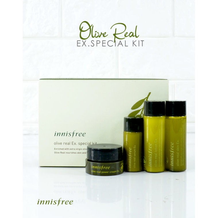 Bộ Dưỡng Cho Da Khô Innisfree Olive Real Ex. Special Kit 4 Sp