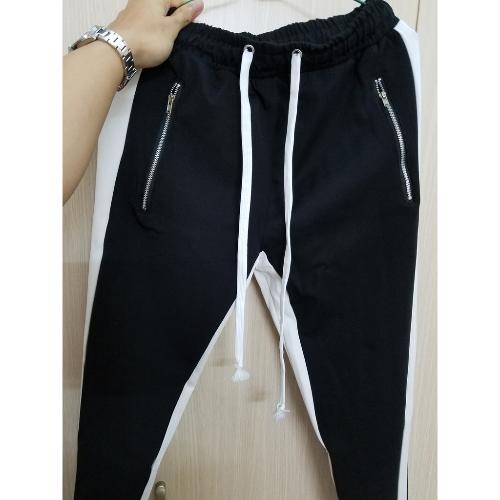 Track Pants Zipper 2 Line - Retro Pants Zip Double Line - Quần nỉ khóa zip 2 sọc trong ngoài giá sỉ