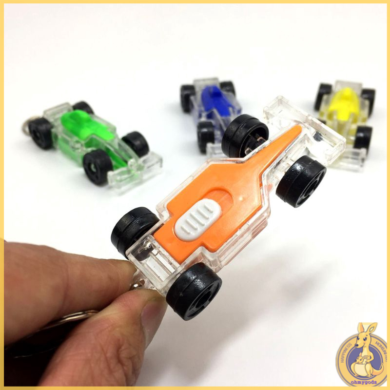Móc khóa hình xe đua mini có đèn led độc đáo