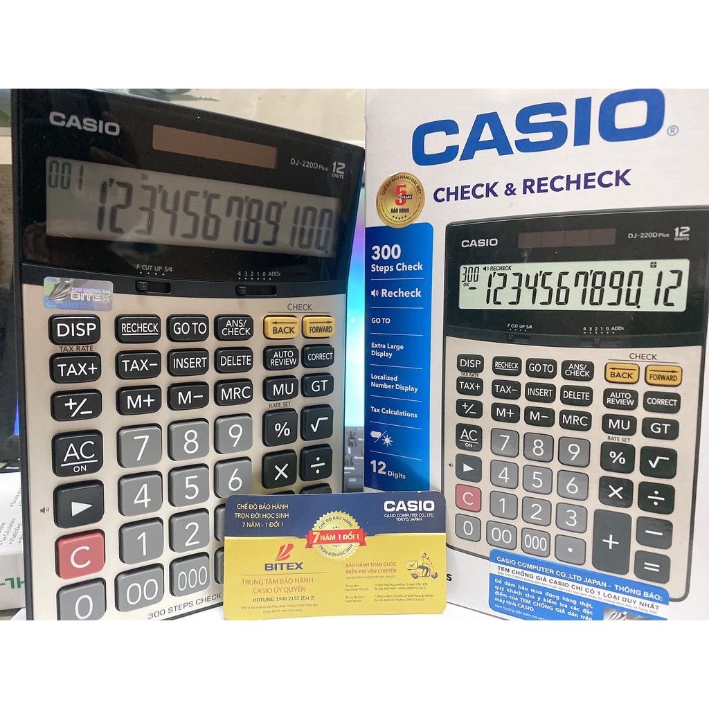 Máy tính Tiền Casio DJ-220D Plus Chính Hãng