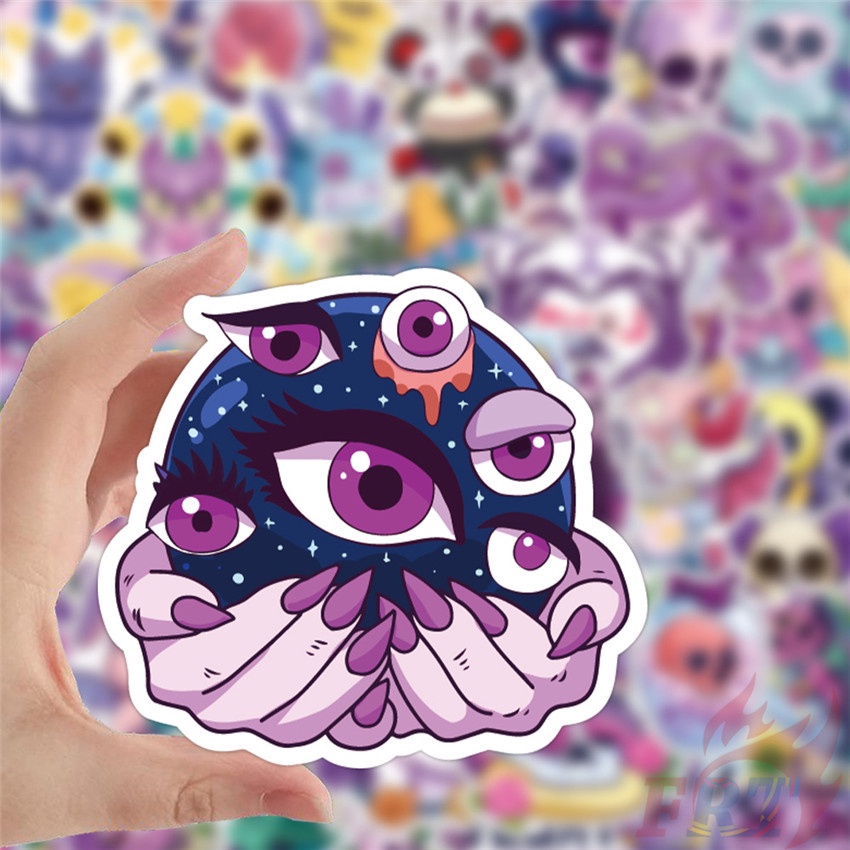 ❉ Sticker Dán Trang Trí Phong Cách Gothic Độc Đáo 01 ❉ Bộ 50 Sticker Chống Thấm Nước Họa Tiết Doodle Hợp Thời Trang