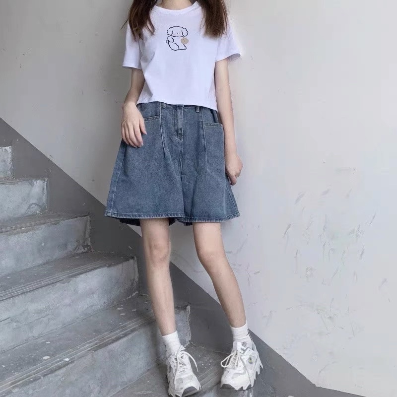 QUẦN ĐÙI RỘNG CÀI KHUY CÁ TÍNH HÀN QUỐC QUẦN NGẮN RỘNG RÃI BIGSIZE
