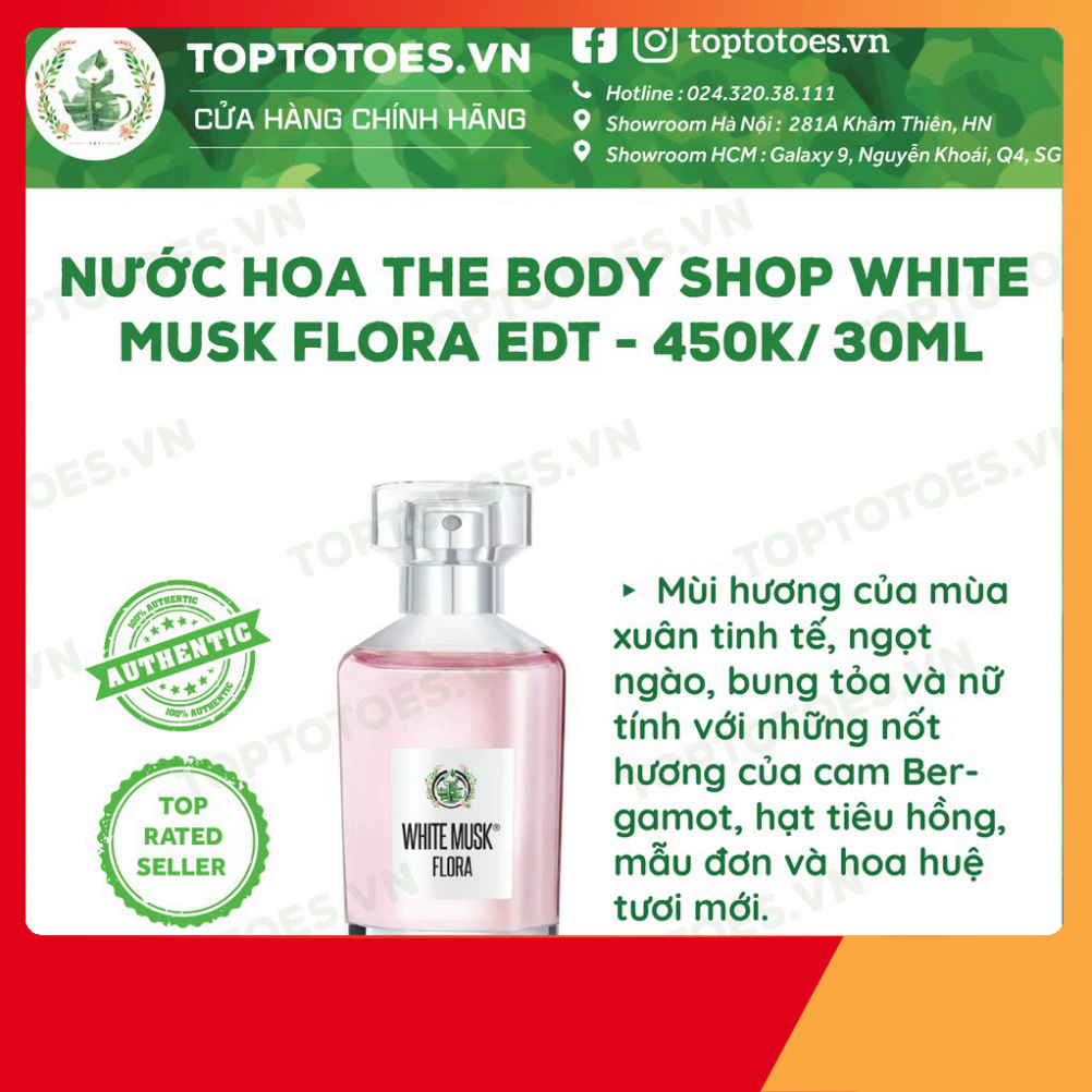 SALE HẠ NHIỆT  Nước hoa The Body Shop White musk/ White musk Flora/ White musk L’eau/ Black musk CHỈ HÔM NAY