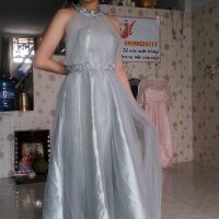 Đầm maxi cổ yếm