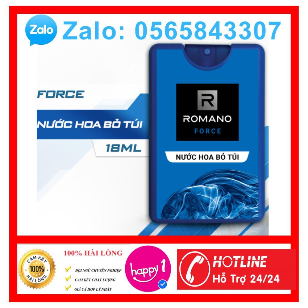 Nước hoa cao cấp Bỏ Túi Romano Force 18ml - 250 lần xịt (hàng khuyến mãi) | BigBuy360 - bigbuy360.vn