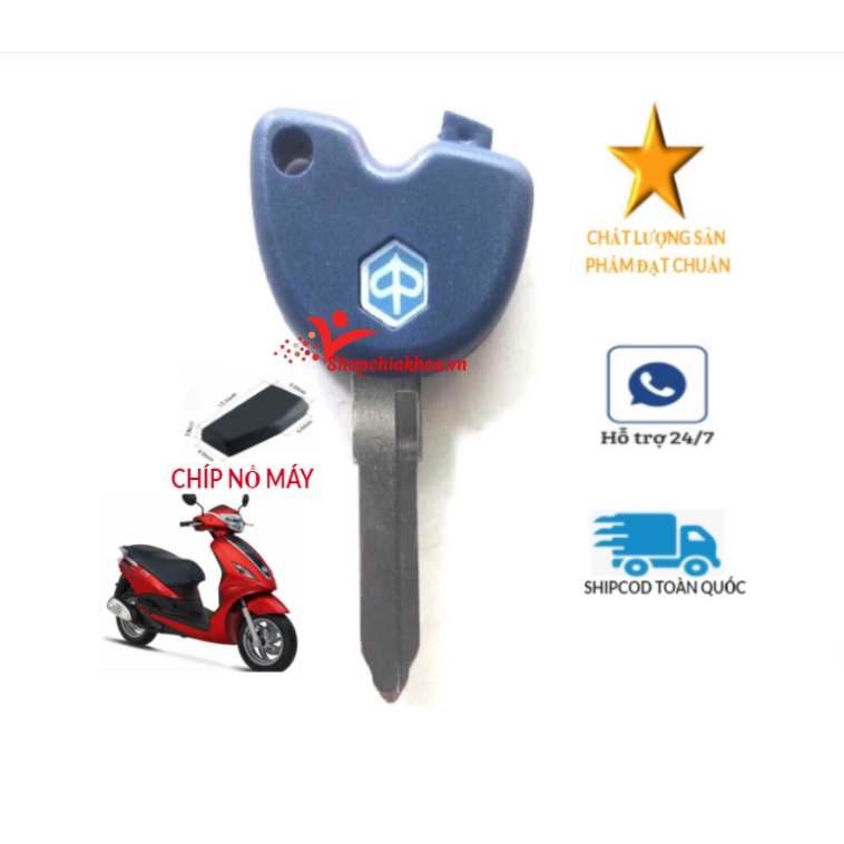Phôi chìa khóa xe máy Piagio Vespa, Liberty, Fly đầy đủ cho các dòng