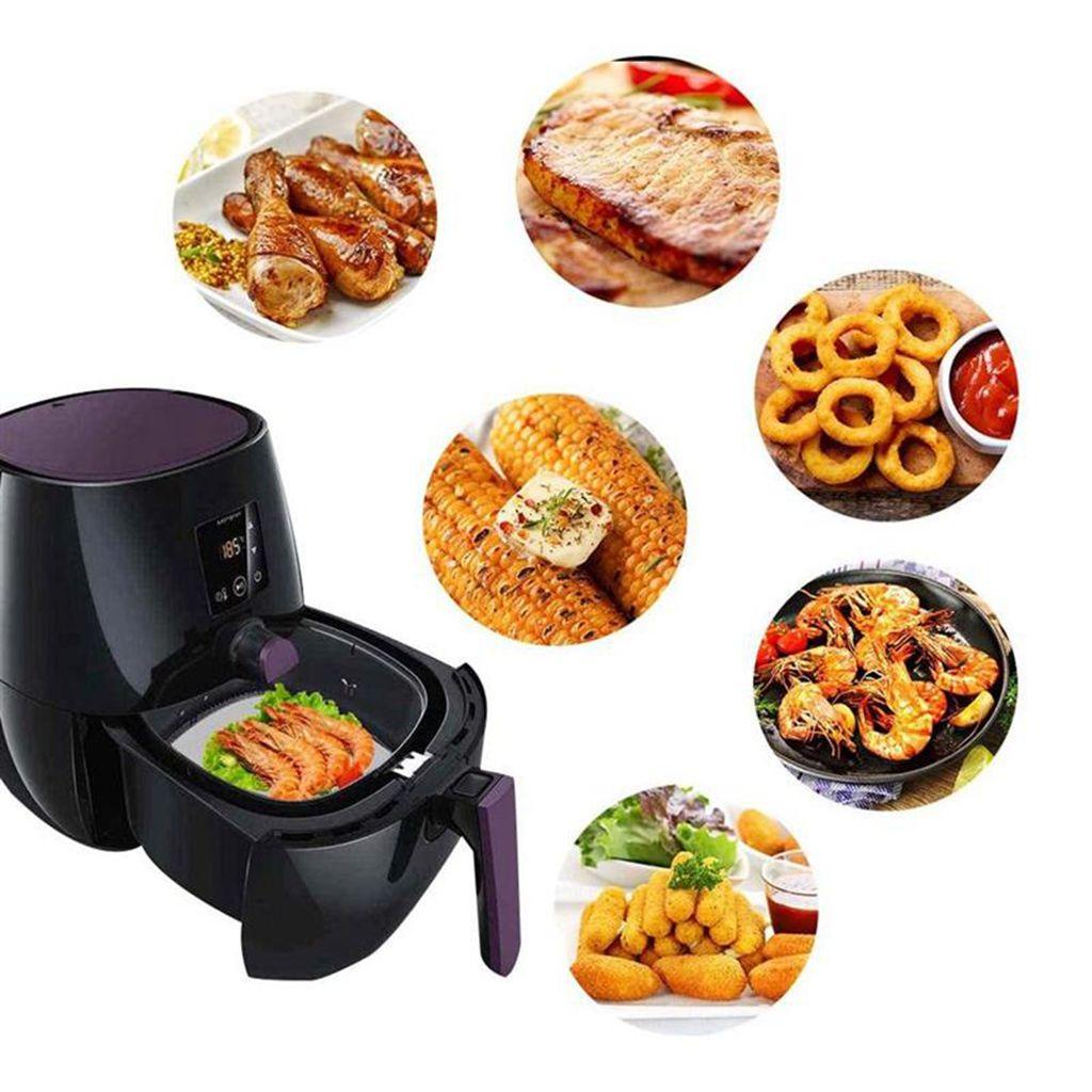 Set 50 / 100 Giấy Lót Nồi Chiên Không Dầu Hình Vuông Không Thấm Nước Chống Dính Dùng Một Lần