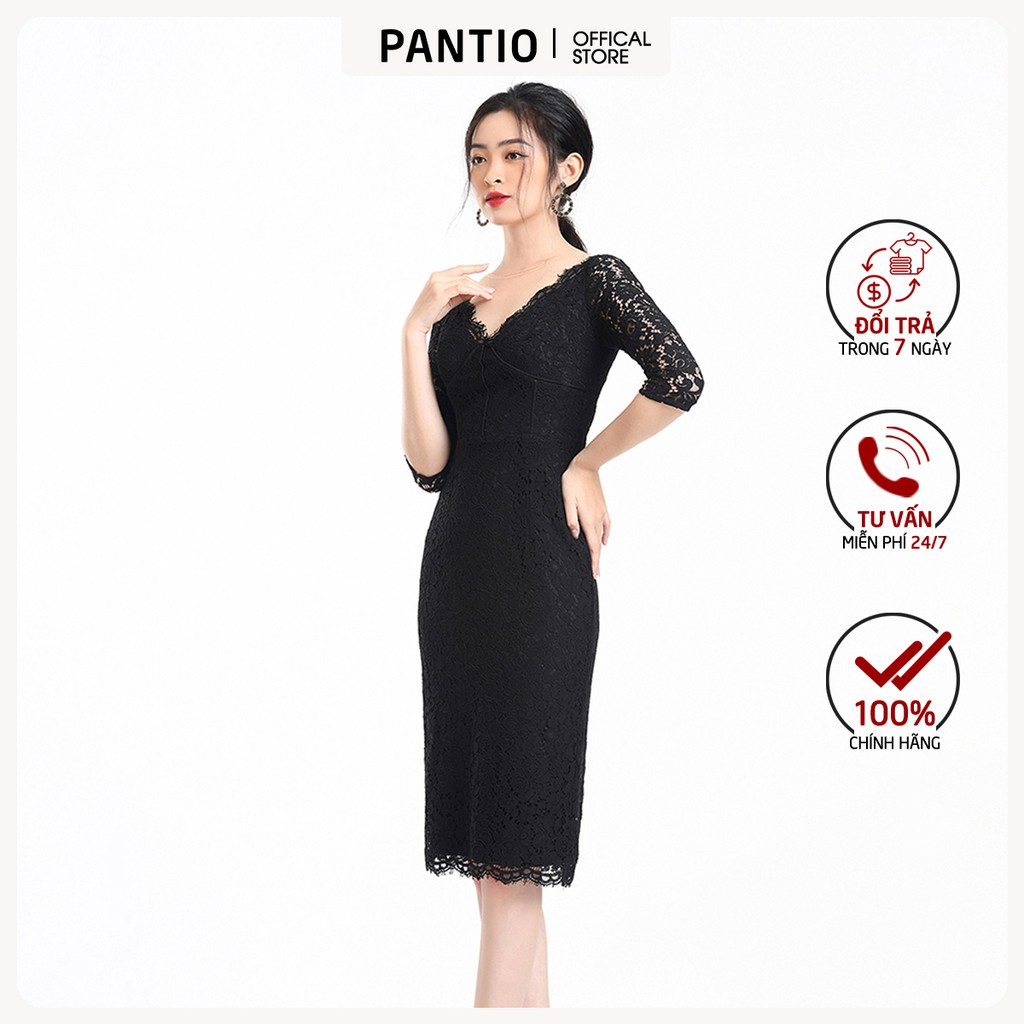 Đầm dạo phố chất liệu ren hoa dáng ôm tay lỡ FDP52480 - PANTIO | BigBuy360 - bigbuy360.vn