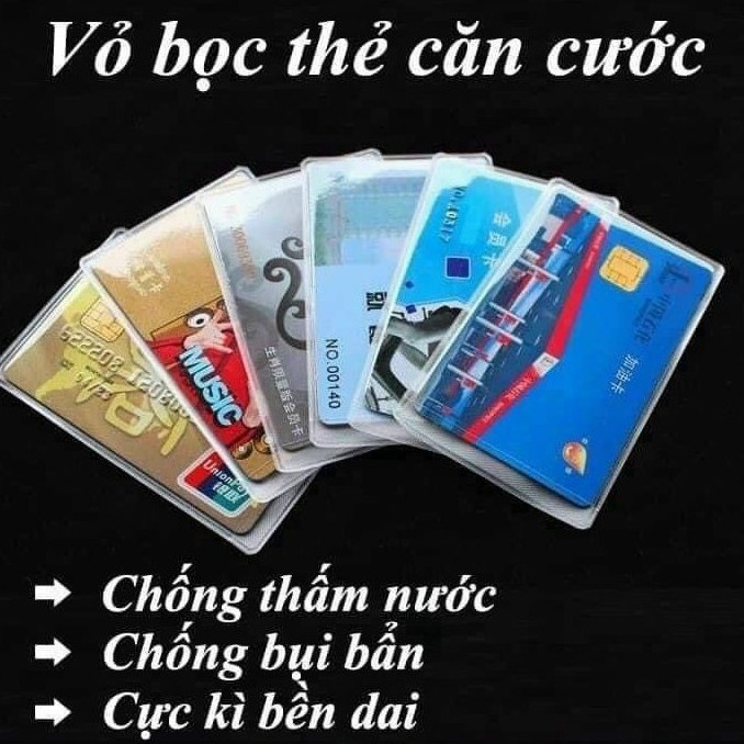 Set 3 cái vỏ bọc trong suốt bảo vệ thẻ căn cước - thẻ ngân hàng - bằng lái xe
