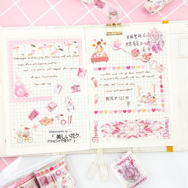 Set 8 cuộn băng dính trang trí washi tape