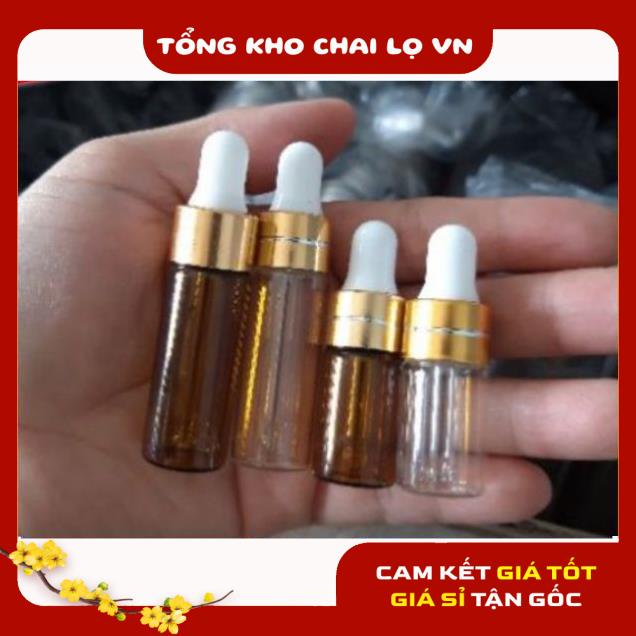 Lọ Chiết Serum ❤ SIÊU RẺ ❤ [2ml,3ml,5ml] Lọ đựng tinh dầu thủy tinh mỏng chiết serum , phụ kiện du lịch
