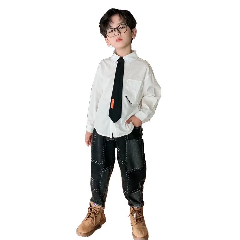 Áo Sơ Mi Dài Tay Phong Cách Mới Cho Bé Trai