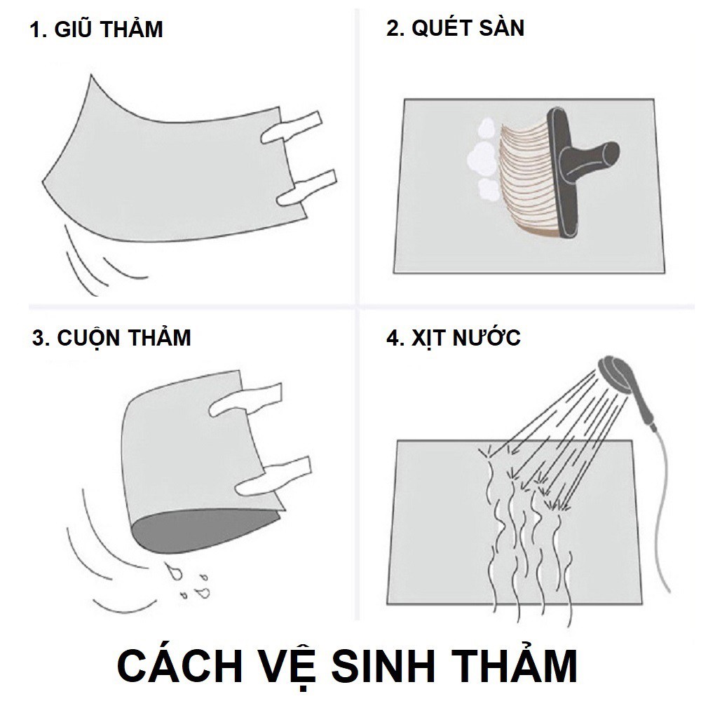 Thảm lông cừu lau chùi chân trải sàn trang trí Chữ nhật 60*40cm mã 27006 KMVN