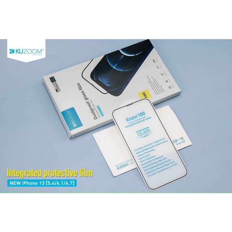 [ IPHONE 14 PRO MAX | 14 PRO | 14 Plus | 14 | 13 PRO MAX ] Kính cường lực Kuzoom 9D trong suốt Full viền bảo vệ màng loa
