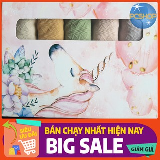 Set 5 quần lót/ quần chip len tăm thoáng khí co dãn tốt tặng hộp đựng ngựa hồng xinh xắn