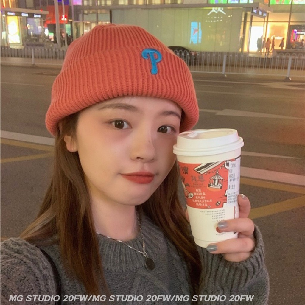 Mũ Len Dệt Kim MG STUDIO Thêu Họa Tiết Chữ Cái Thời Trang