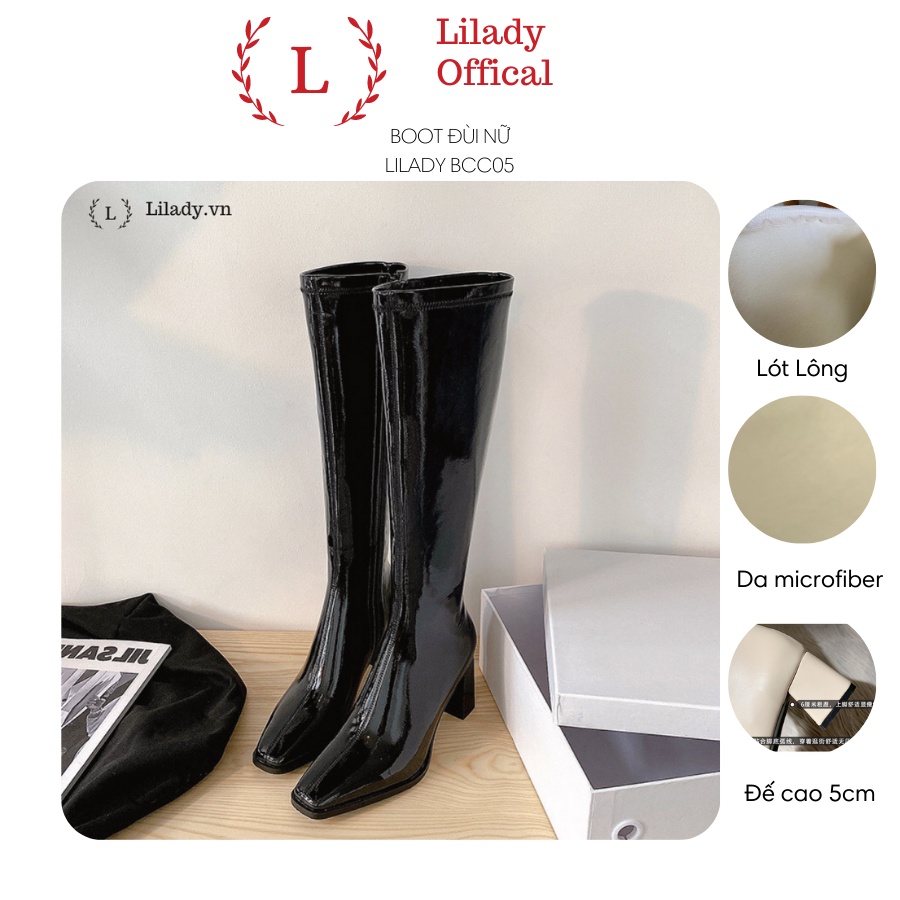 Boot đùi nữ sang trọng nâng chiều cao 7p cao gót mã Lilady BCC05