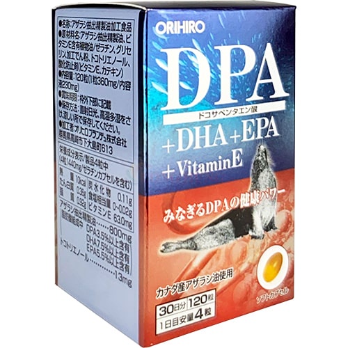 Viên uống Orihiro DPA + DHA + EPA + Vitamin E hỗ trợ tim mạch trí não