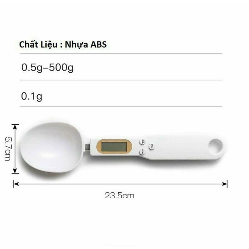 Thìa cân tiểu ly, độ chính xác 0.1 - 500g, Đã kèm pin