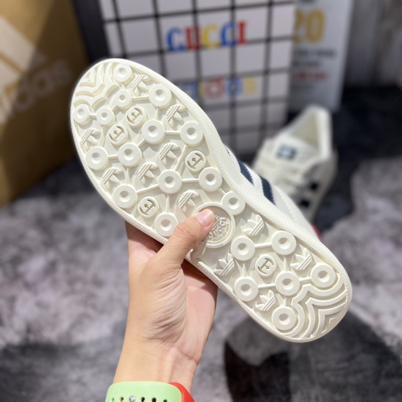 Giày Sneaker_Adidas x Gucciiii Gazelle White Red Blue/Adidasss New 2022 Tặng tất