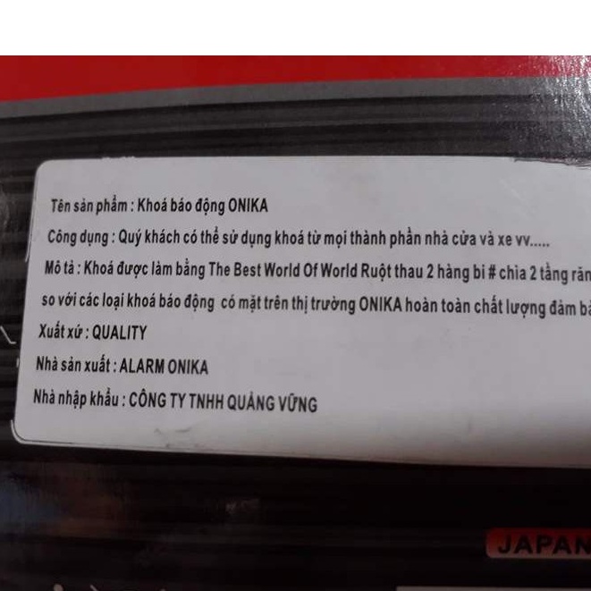 [CHÍNH HÃNG] Ổ Khóa Cửa Báo Động Chống Trộm ONIKA JaPan Loại Cao Cấp Hợp Kim Đồng Và Inox