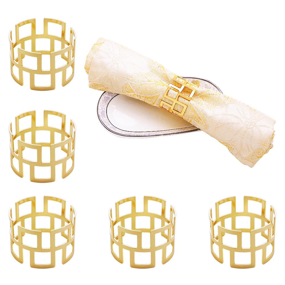 Set 6 / 12 Vòng Khóa Khăn Ăn Bằng Hợp Kim Trang Trí Bàn Tiệc Cưới