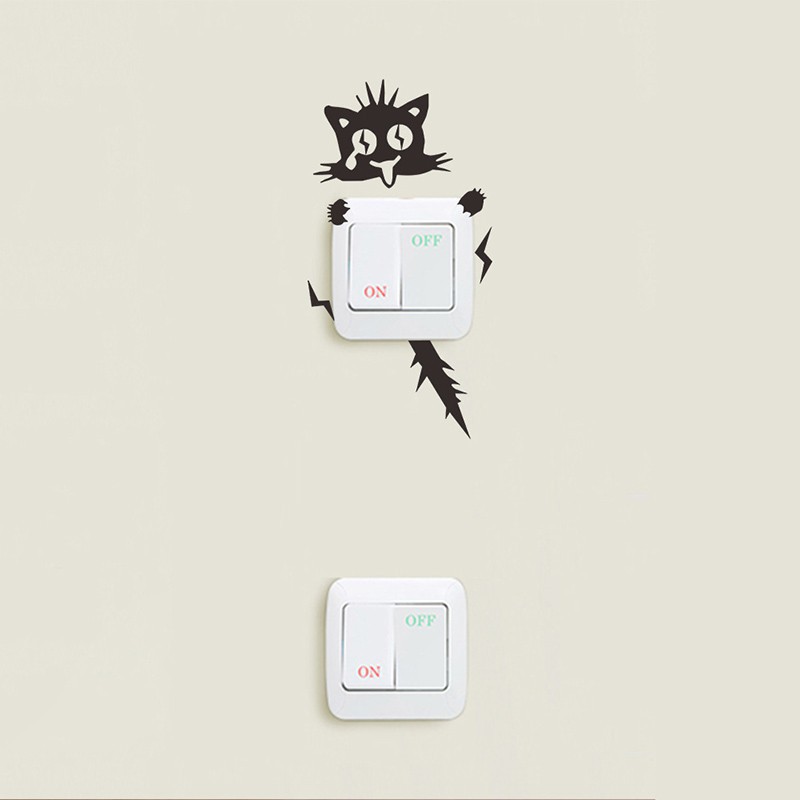Decal dán tường hình mèo dễ thương