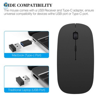 Wireless Mouse Chargeable Ultra-silent Click Optical Mouse Mice with USB Cable