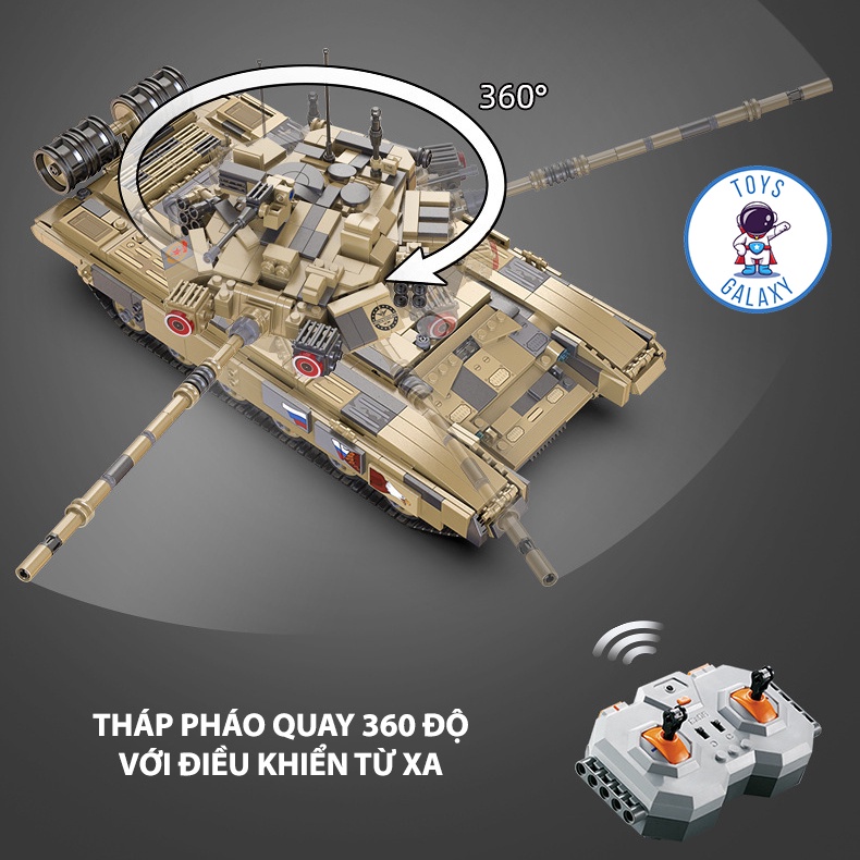 Đồ Chơi Lắp Ráp Mô Hình Điều Khiển Từ Xa RC Xe Tăng Chiến Đấu Chủ Lực T90 / Tiger / Leopard / M1A1 Tank C61003