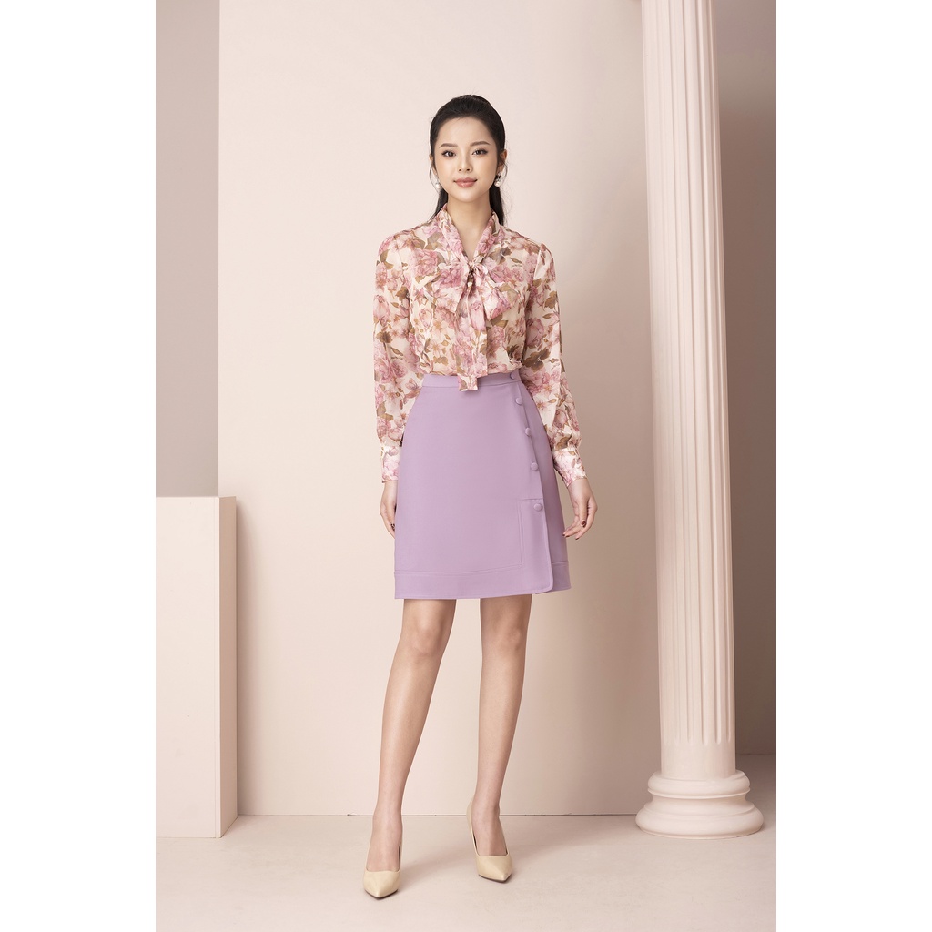 Áo Sơ Mi Kiểu Nữ LUPERI Dáng Suông Dài Tay, Vải Voan Hàn Cao Cấp Mềm Mịn Không Co Nhăn, Họa Tiết Hoa Thanh Lịch LFSM1203
