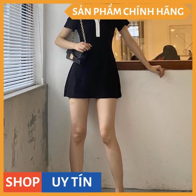 [ FASHIONRUN19 - FASHIONHOT19 ] Đầm polo đen viền cổ trắng(sẵn tại shop ) | BigBuy360 - bigbuy360.vn