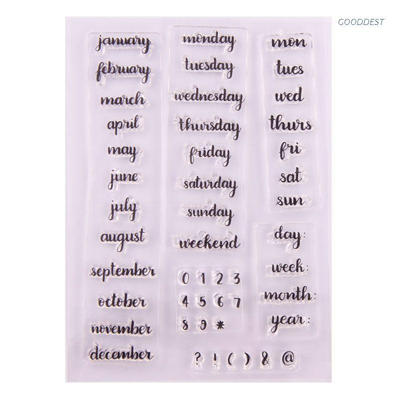 Con dấu silicon trong suốt họa tiết chữ cái độc đáo trang trí thiệp/ sổ độc đáo