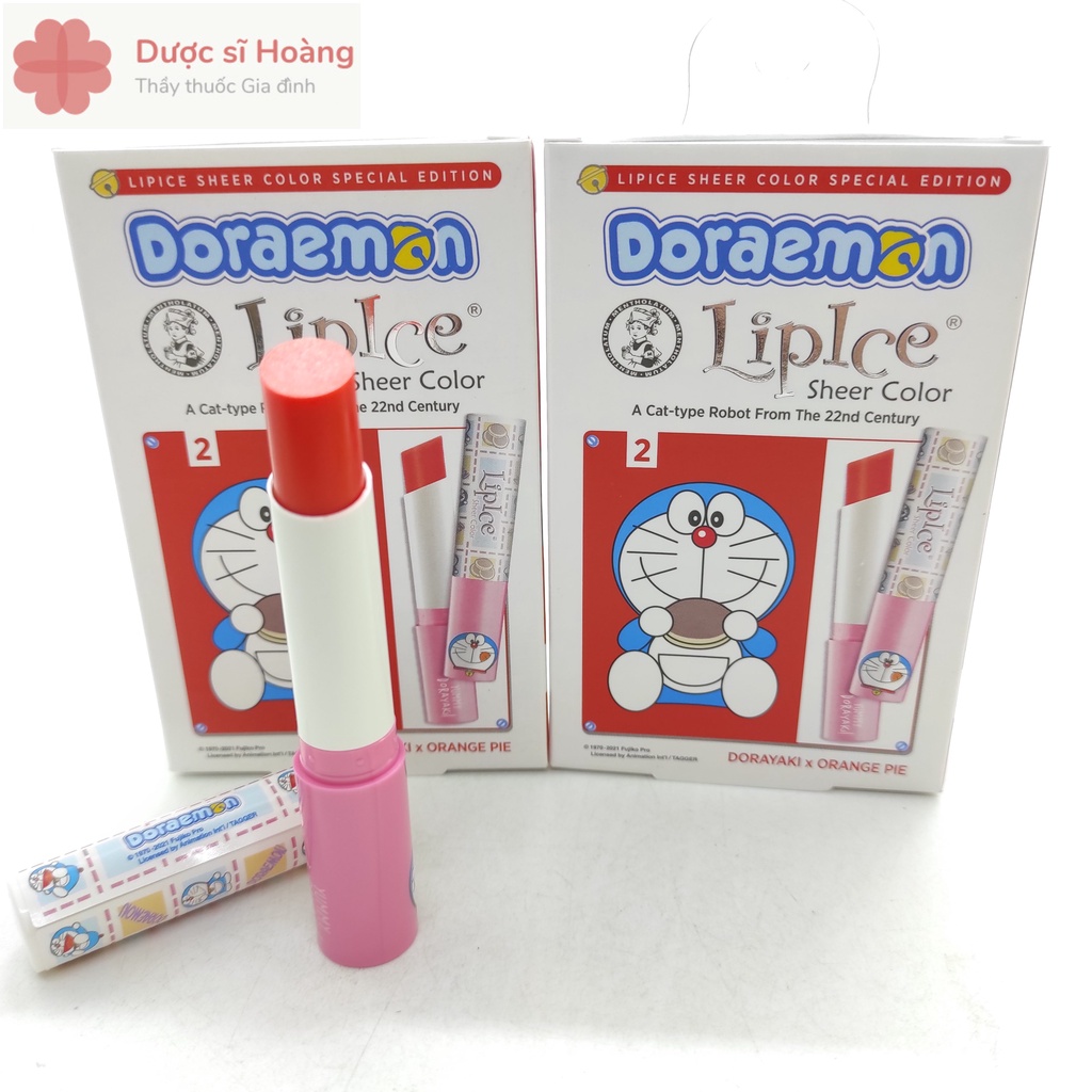 Son Dưỡng Có Màu Tự Nhiên LipIce Sheer Color x Doraemon 2.4g Màu Hồng Đào