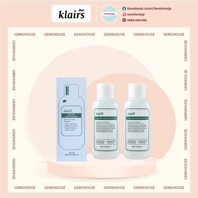 (HÀNG CHÍNH HÃNG) TONER KLAIRS DAILY SKIN HYDRATING WATER 500ML