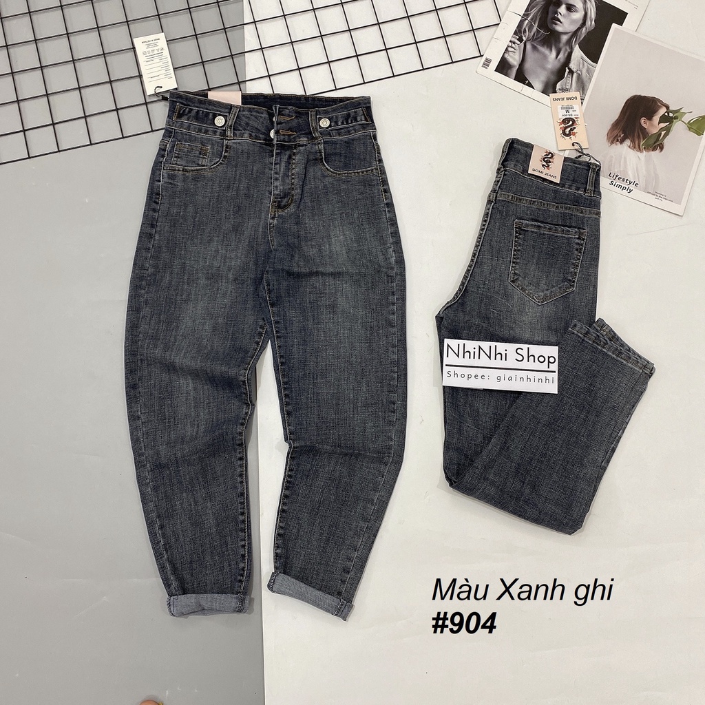Quần bò nữ dáng boyfriend co dãn pha mác da DB778 - NhiNhi Shop