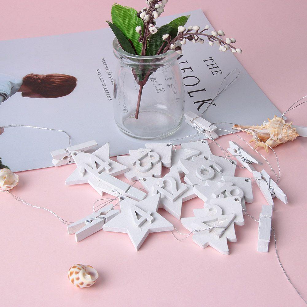Set 24 Kẹp Túi Bánh Quy Bằng Gỗ Hình Số
