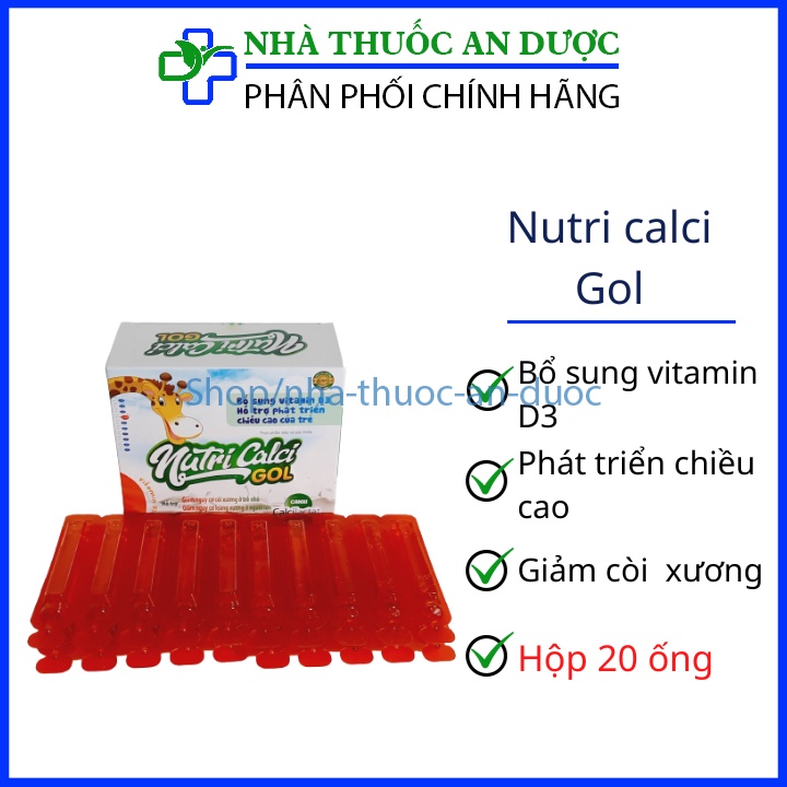 Nutri Calci Gol bổ sung canxi d3 k2 mk7bhỗ trợ phát triển chiều cao, chống còi xương, tăng sức đề kháng cho bé