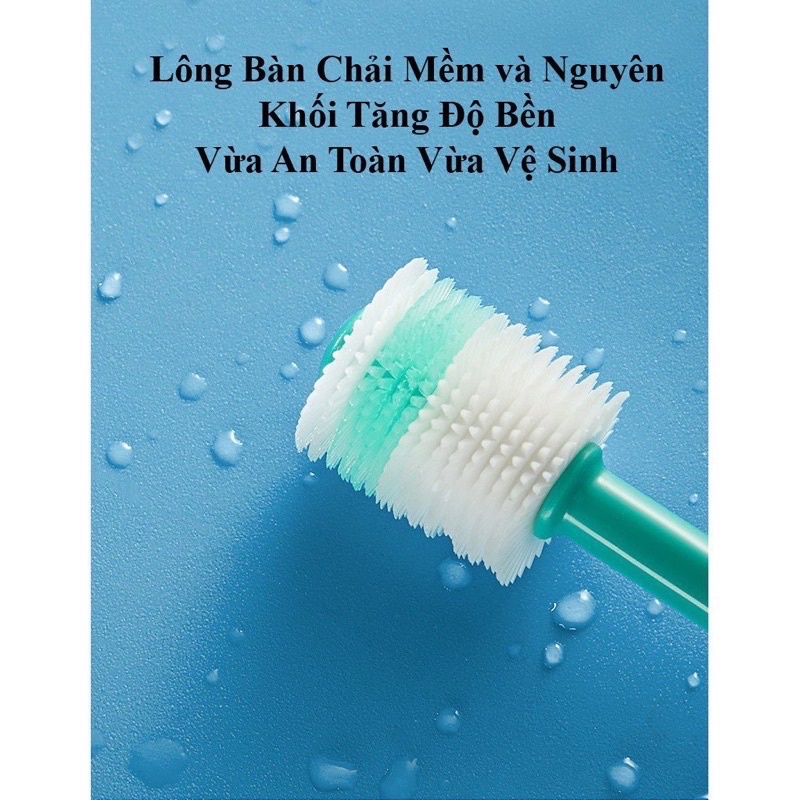 Bàn chải đánh răng trẻ em xoay 360 độ sợi nano siêu mềm cho bé 2 - 6 tuổi