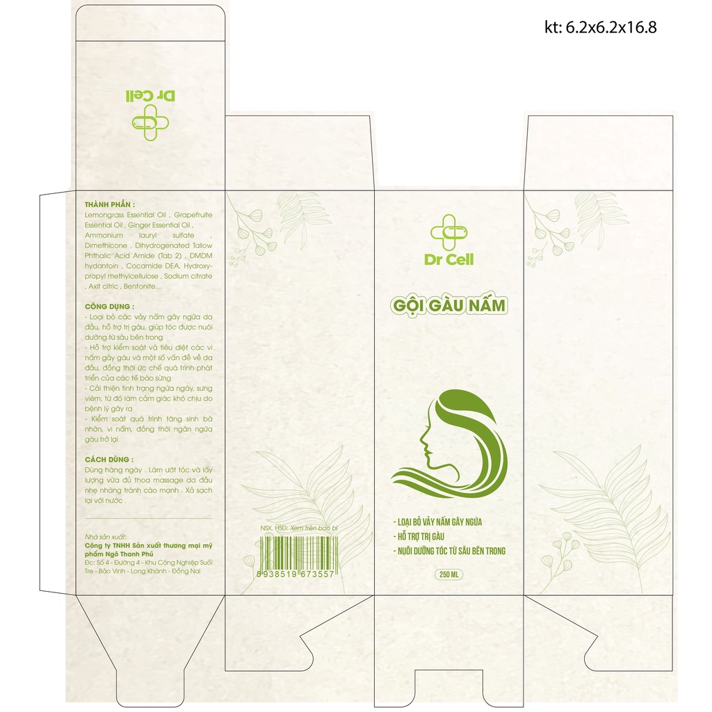 Gội Gàu Nấm DR CELL Loại Bỏ Vày Nấm, Hỗ Trợ Trị Gàu Và Nuôi Dưỡng Tóc Sâu Bên Trong
