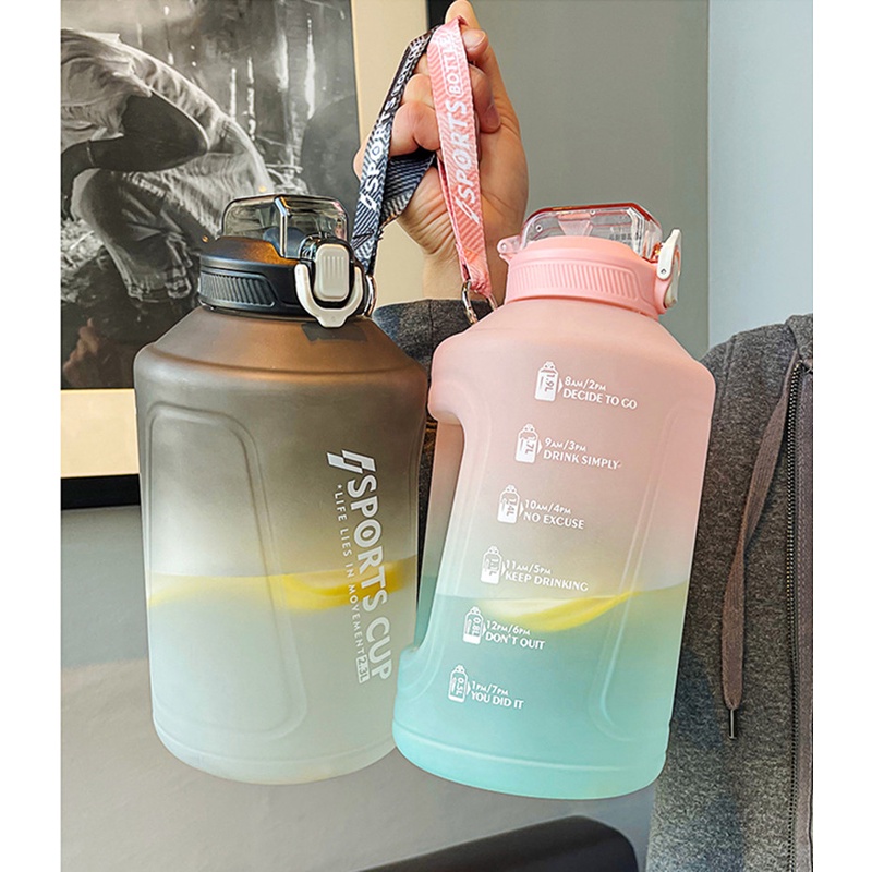 Bình Nước Thể Thao Ngoài Trời Không BPA Cỡ 1.5L/2.3L Có Ống Hút Tiện Dụng