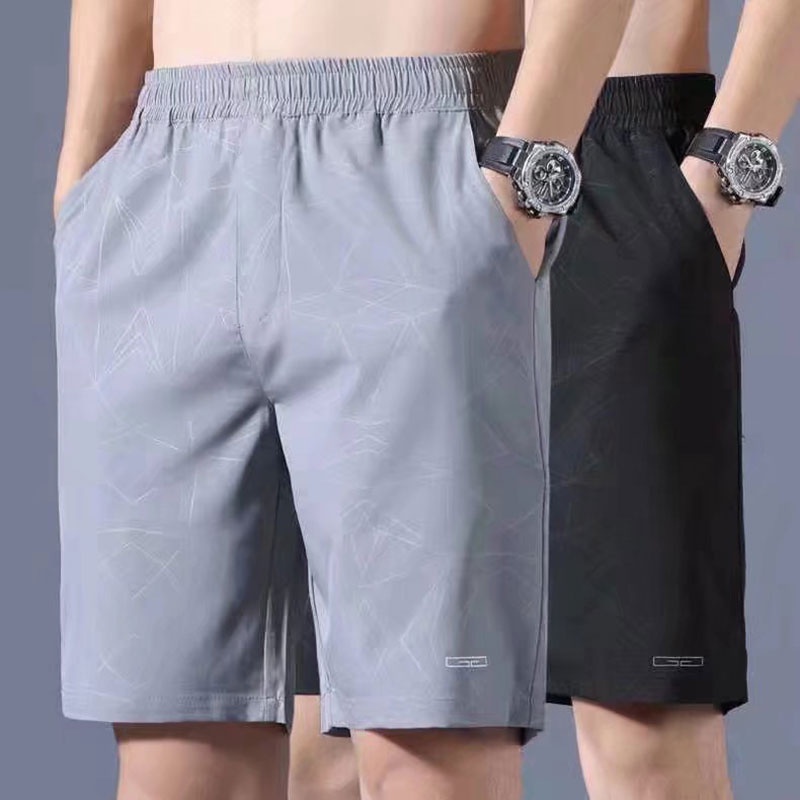 Quần Short Thể Thao Dáng Suông Chất Liệu Lụa Lạnh Nhanh Khô Thời Trang Mùa Hè Cho Nam