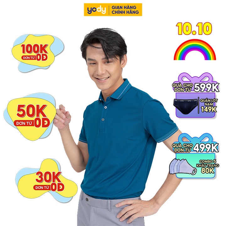 Áo PoLo Nam chính hãng yody. Áo thun có cổ Kiểu Dáng Basic,áo phông form rộng Thoáng Mát - APM3013 - Hàng mới về