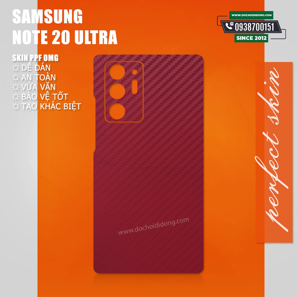 Miếng dán skin ppf Samsung Galaxy Note 20 Ultra cao cấp bảo vệ camera mặt lưng