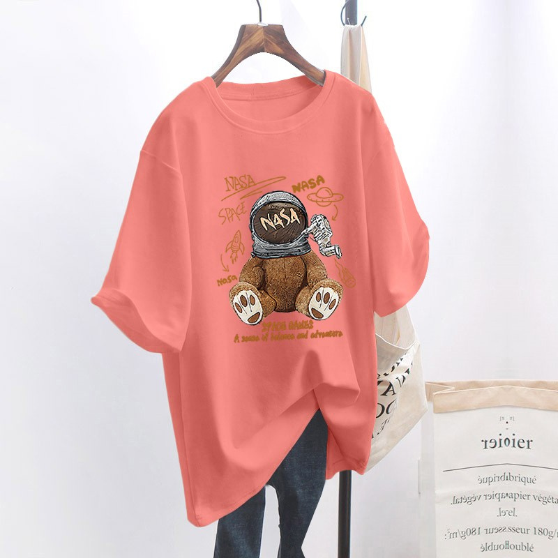 NRVP Áo Thun Tay Ngắn Dáng Rộng In Họa Tiết Thời Trang Mùa Hè Hàn Quốc Mới 2021