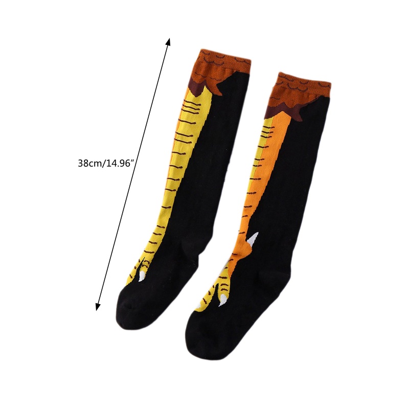 Tất Cổ Cao In Họa Tiết Chân Gà Hoạt Hình 3D Vui Nhộn Cho Nữ