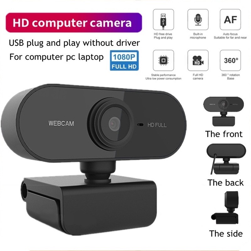 Webcam máy tính có mic, camera pc HD 1080P Tích Hợp Micro Cổng USB Tiện Dụng