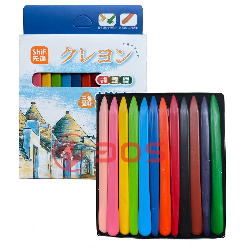 Bộ Sáp Hữu Cơ Tự Nhiên Shif 12 Màu Cho Bé An Toàn,Không Dây Bẩn Tay Công Nghệ Mới